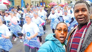 WorldFamous Pancake Day Race in Olney [upl. by Vardon451]