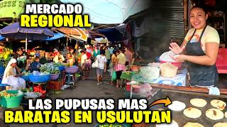 🤤Las PUPUSAS mas Baratas en USULUTAN EL SALVADOR🤑 Muy Ricas cerca del MERCADO REGIONAL🚨 [upl. by Akiem]