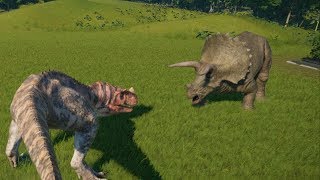 Ceratosaurus VS Triceratops  Jurassic World Evolution [upl. by Boswell]