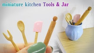 Doll kitchen11 DIY miniature kitchen toolsampjar 미니어쳐 주방도구단지 [upl. by Inaniel]