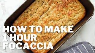 Easy Focaccia in 1hr 🍞⏳ [upl. by Ahselyt]