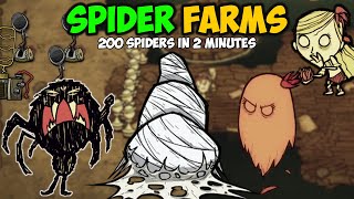 Ultimate Spider Farms Guide in Dont Starve Together 200 Spiders in 2 minutes [upl. by Darcy548]