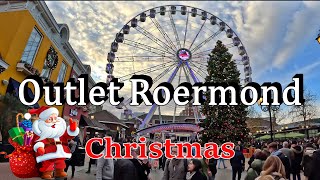 Designer Outlet Roermond in Christmas Time Netherlands 4K Video [upl. by Pippy464]