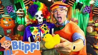 Blippi Plays Halloween Sink or Float  Blippi  Educational Videos for Kids [upl. by Sillyrama936]