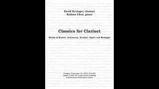 quotClassics for Clarinetquot  Solo recital of David Keringer [upl. by Saxen]