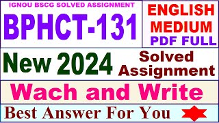 BPHCT 131 solved assignment 2024 in English  bphct 131 solved assignment 202324  bphct131 2024 [upl. by Nesiaj765]