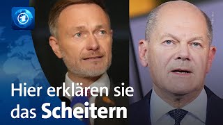 Regierung geplatzt Deutliche Worte zwischen Scholz und Lindner  Erklärungen im Wortlaut [upl. by Christabella]