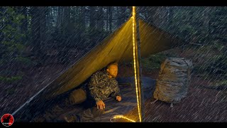 Cowboy Camping without a Tent at the Top of a Mountain with Strong Winds and Rain  Adventure [upl. by Ecnesse]