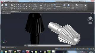 bevel gear 3dimensi AutoCAD [upl. by Nnyrat]