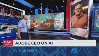 Adobe CEO Shantanu Narayen goes oneonone with Jim Cramer [upl. by Lede906]