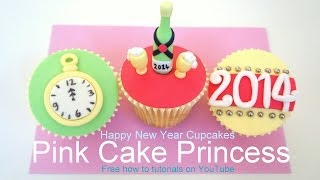 Happy New Year New Year Cupcakes Howto Tutorials from Pink Cake Princess [upl. by Atterahs]