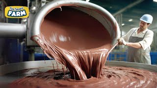 AMAZING Chocolate Production Process  Making Chocolate From Raw Cacao Beans [upl. by Rennoc]