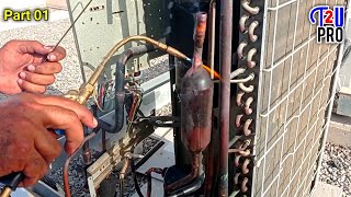 Copeland Scroll Compressor ZR72KC Fixing  Mitsubishi Duct Split AC 3 Phase 5 Ton Compressor Replace [upl. by Lemra138]