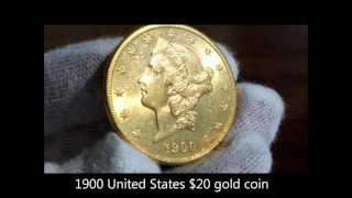 1900 United States gold twenty dollar coin the double eagle NGC UNC Details Cleaned [upl. by Yadahs87]