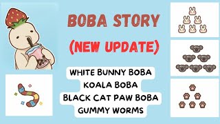 New recipes in Boba Story game  white bunny boba  koala boba  black cat paw boba  gummy worms [upl. by Aelam527]