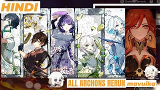 HINDI  ALL ARCHONS RERUN  ZHONGLI RERUN BANNER  PYRO ARCHON BANNER  Genshin Impact [upl. by Hedveh]