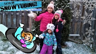 Snow Tubing and sliding family fun time with snow [upl. by Acirehs]