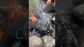 Bread just tastes better on coals sourdough sourdoughbread outdoorcooking [upl. by Nichy]