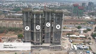 The Canary Residence Collection Balewadi  Construction Update I Tower E F DC  Kunal Group Pune [upl. by Kentigera]