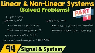 Linear and NonLinear Systems Solved Problems  Part 1 [upl. by Banquer]