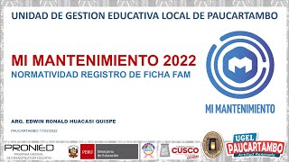 MI MANTENIMIENTO 2022 FICHA FAM [upl. by Topper]