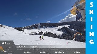 Skicircus Saalbach Hinterglemm skiing piste 63 amp 64 [upl. by Lebatsirhc869]