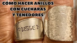 CÓMO HACER ANILLOS CON CUCHARAS Y TENEDORES Tutorial [upl. by Nagiem]