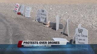 Antidrone protesters try to block pilots at Nevada air base [upl. by O'Grady]