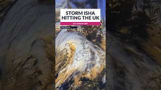 Storm Isha hitting the UK view from space [upl. by Agnola]