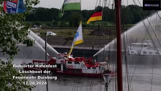 Ruhrorter Hafenfest Löschboot der Feuerwehr Duisburg 17082024 [upl. by Oynotna]