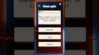 Which command is used to change the runlevel in Linux systems quiz linuxfilesystem [upl. by Horten404]