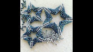 Open DoubleSided Beadwoven Star Tutorial [upl. by Rollo651]