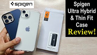 Best iPhone 14 13 Cases 🔥 Spigen Ultra Hybrid for iPhone 14 Plus amp Thin Fit Case Review HINDI [upl. by Airetahs334]