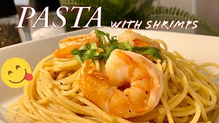 Pasta with Shrimps  ready in 12 minutes  with subtitle tutorial [upl. by Aidan]