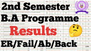 SOL 2nd Semester BA Programme Result 2024  ERFailBackAB [upl. by Liba]