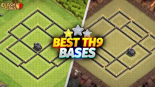 NEW TH9 Base Link  BEST Town Hall 9 TrophyWarHybridFarming Base  Clash Of Clans [upl. by Isnan]