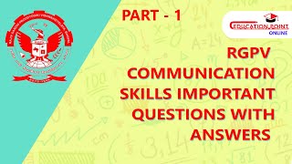 Communication Skills Important Question Part 1 for RGPV 1st Year BTech Students [upl. by Aserat653]