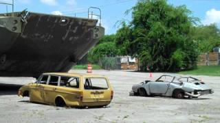 1965 Porsche 912 vs US Army LARC at the Lane Motor Museum [upl. by Ynhoj722]