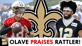 Chris Olave PRAISES Spencer Rattler At New Orleans Saints Training Camp Saints News amp Rumors [upl. by Nod]