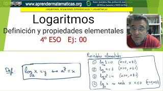 Definición de logaritmo 4 ESO 05 001b José Jaime Mas [upl. by Arikaahs]