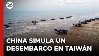 ASIA  China simula un desembarco en Taiwán con todo su poderío militar [upl. by Hershell]