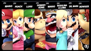 Mario VS Peach VS Luigi VS Donkey Kong VS Rosalina amp Luma VS Dr Mario VS Bowser Smash Bros Ultimate [upl. by Teemus]