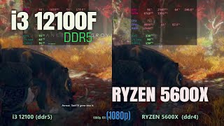 Core i3 12100 ddr5 vs Ryzen 5600x ddr4 in 2024 [upl. by Crean468]