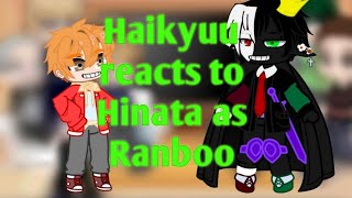 Haikyuu reacts to Hinata as Ranboo  Part 2  •Really short• [upl. by Atekehs]