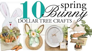 10 HIGH END Spring Bunny Dollar Tree Crafts  Easter Farmhouse Decor [upl. by Aelc]