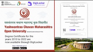 Yashwantrao Chavan Maharashtra Open University Degree Certificate Downlond in Digilocker [upl. by Jase]