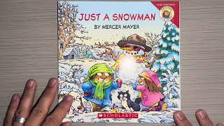 Just A Snowman by Mercer Mayer for Scholastic winter read aloud [upl. by Htebsil]