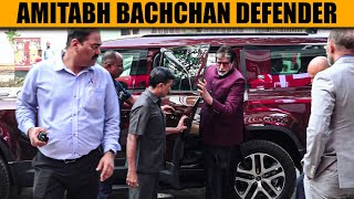 Amitabh Bachchan Spotted in Land Rover Defender 130 at IDFC Branch [upl. by Pfosi]