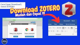 Cara Cepat Download ZOTERO dan Instal Zotero di Microsoft Word [upl. by Sherwynd]