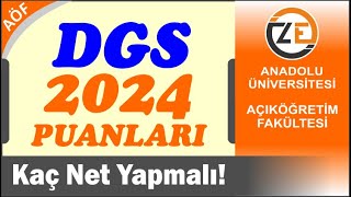 AÖF DGS 2024 Puanları  Kaç Net Yaparak Kazanırım  Dikey Geçiş Sınavı Nasıl Olacak [upl. by Lionello]